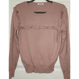 Ardene Mauve Pink Ruffle Knit Sweater